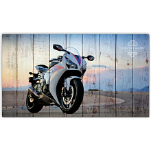 Белое панно для стен Creative Wood Мотоциклы Мотоциклы - Мото 5